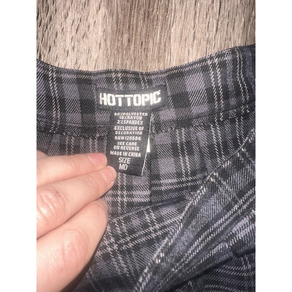 Hot Topic plaid black and gray grunge punk gothic dark mini skirt size medium - Picture 4 of 4